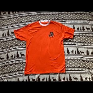 Vtg BSA Adult Sz XL Tiger Cub orange ringer shirt
